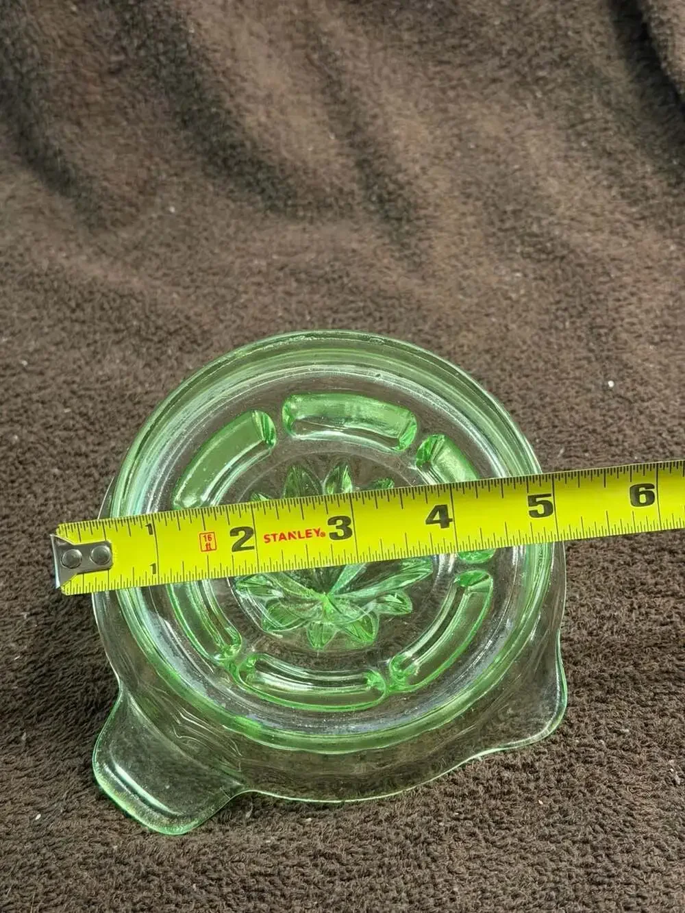 Vintage Uranium Depression Glass Creamer and Juicer Set